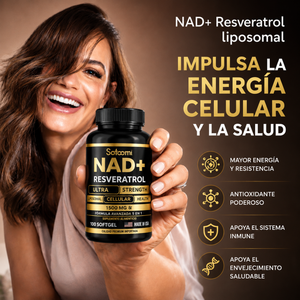 Detén el envejecimiento celular con NAD+ Resveratrol® Importado.